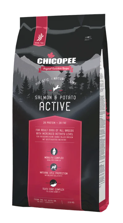 Chicopee HNL Holistic Nature Line Salmon & Potato Active šunų maisto pakuotė