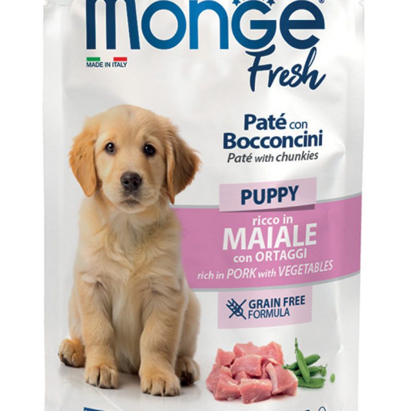 Monge Fresh Puppy šlapias maistas šuniukams su kiauliena ir daržovėmis, 85 g pakuotė