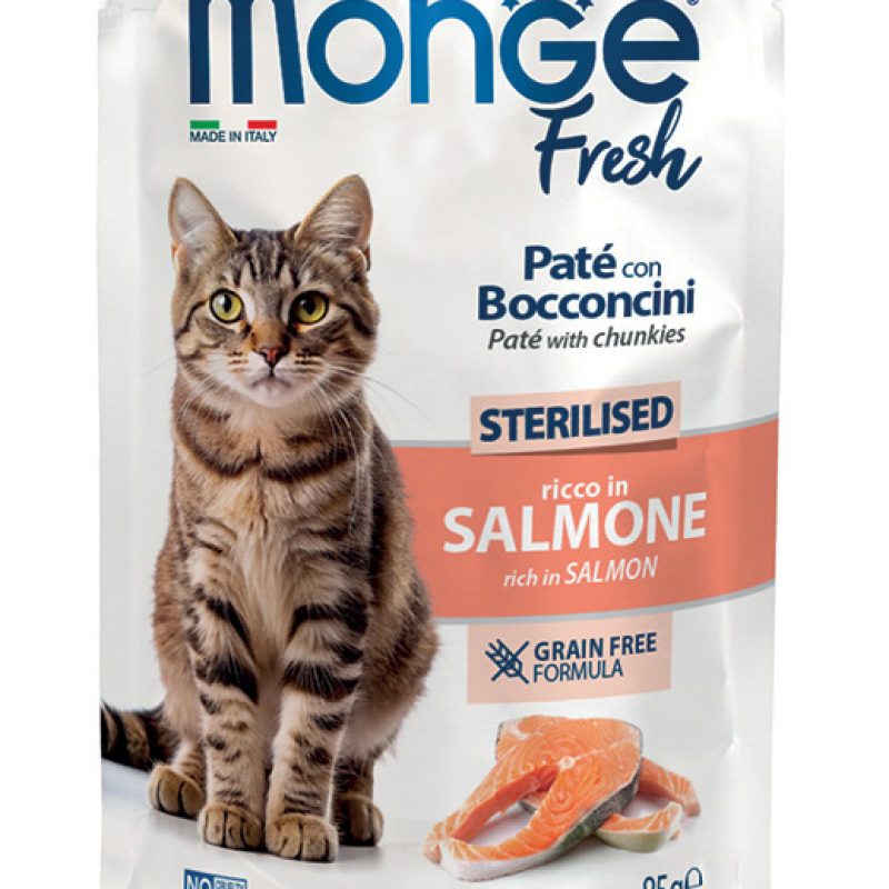 Monge Fresh Sterilised drėgnas kačių maistas su lašiša, 85g