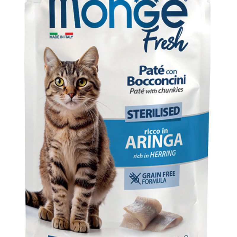 Monge Fresh Sterilised drėgnas kačių maistas su silke, 85g pakuotė