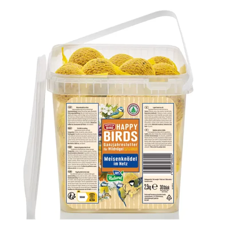 Perfecto Bird riebalų kamuoliai lauko paukščiams su tinkleliu kibire 30 vnt