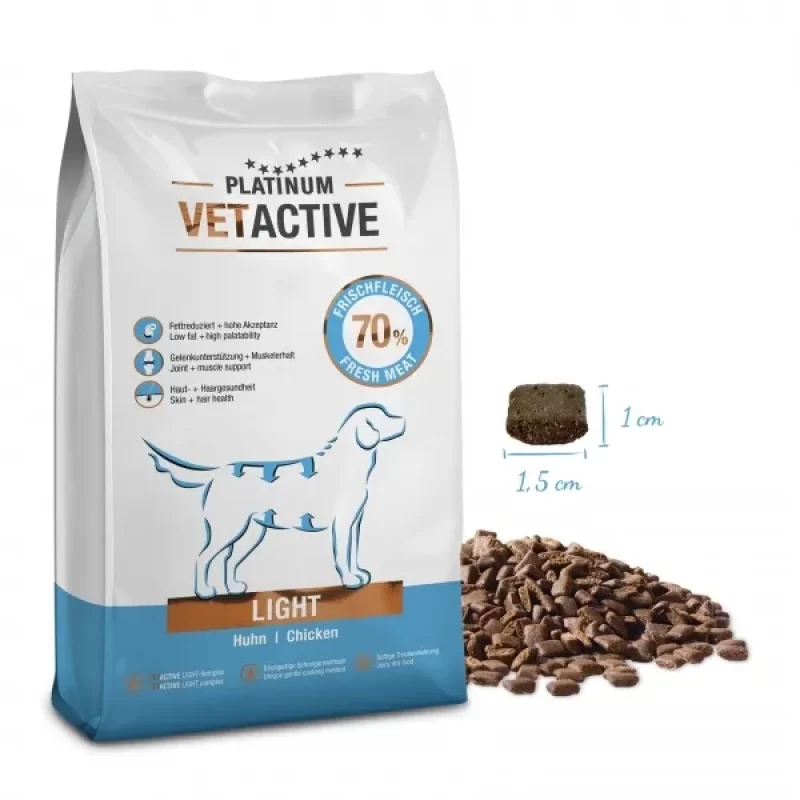 Platinum VetActive Light sausas maistas šunims 1.5kg