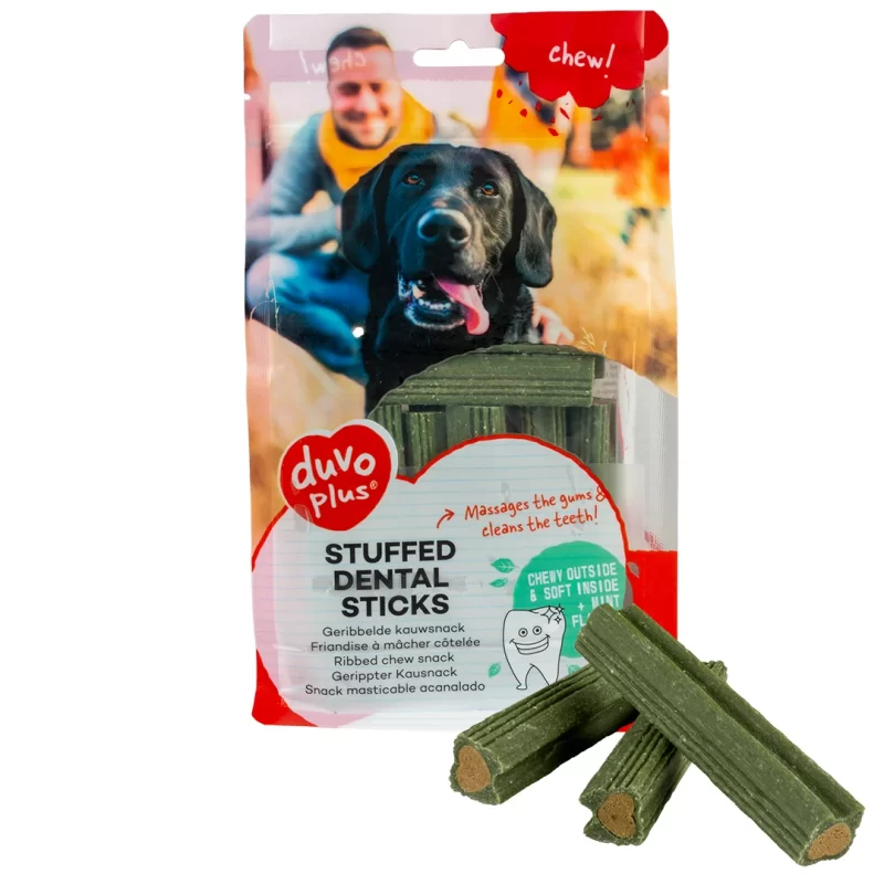 Skanėstai Duvo+ Stuffed dental pagaliukai dantims žali N14 420g