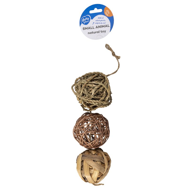 Natūralūs žaislai kamuoliukai graužikams Duvoplus Trio Natural Play Balls
