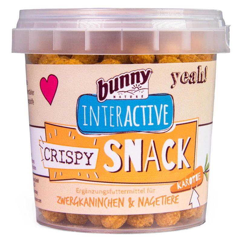 Bunny Nature Interactive Crispy Snack Carrot – natūralus morkų skanėstas triušiams ir graužikams dresūrai