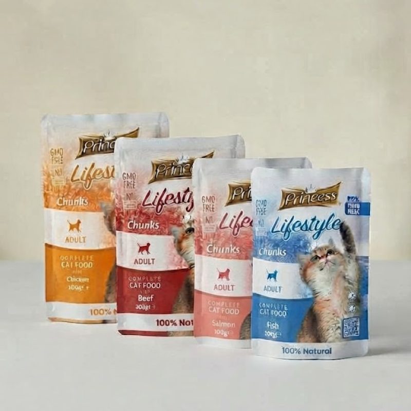 Šlapias kačių maistas pakeliuose „Princess Lifestyle“ mix rinkinys 24x100g