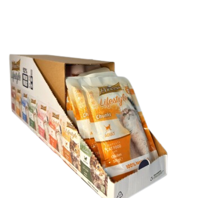 Šlapias kačių maistas su vištiena Princess Lifestyle 24x100g