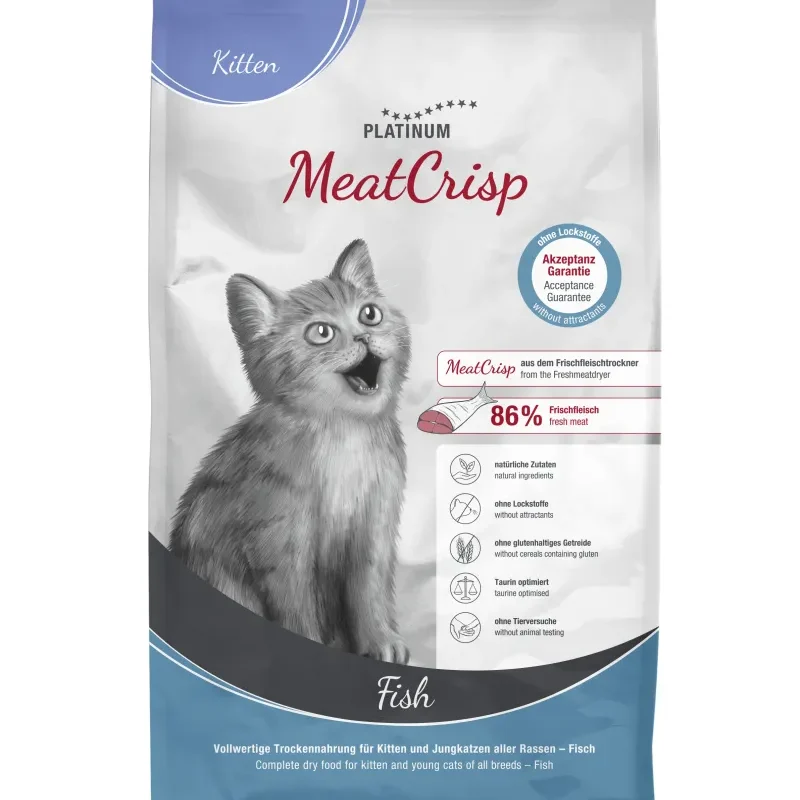 Platinum MeatCrisp sausas pašaras kačiukams su žuvimi