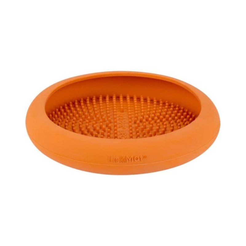 Laižymo dubenėlis šunims LickiMat Dog Ufo oranžinis